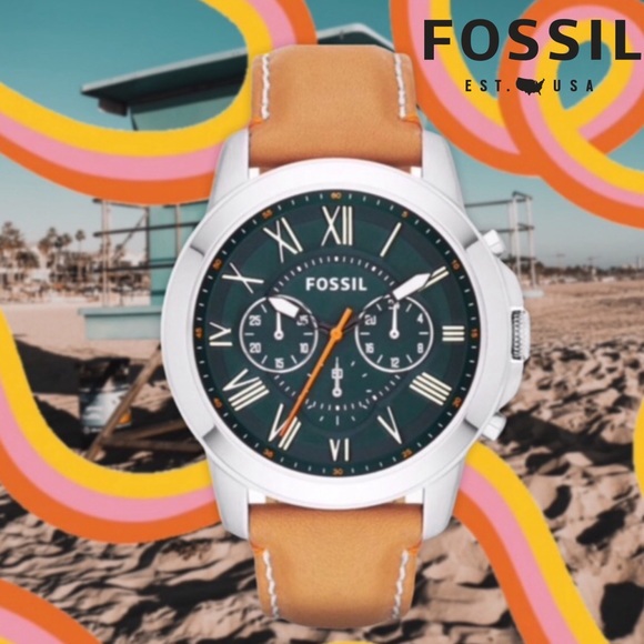 Fossil Grant Tan Leather Watch Strap 